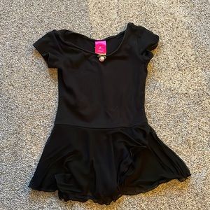 Black leotard with attached skirt